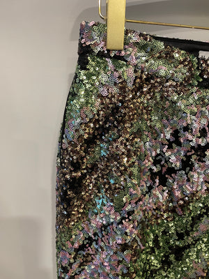 Halpern Green Graphic Sequin Flare Trousers Size FR 40 (UK 12)