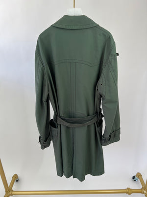 Dolce & Gabbana Khaki Green Menswear Belted Trench Coat Size IT 50 (UK 40)