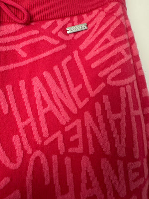 Chanel 21N Hot Pink Cashmere Joggers with Logo Details Size FR 40 (UK 12) RRP £2,370