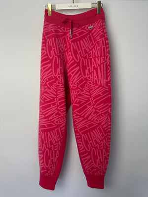 Chanel 21N Hot Pink Cashmere Joggers with Logo Details Size FR 40 (UK 12) RRP £2,370