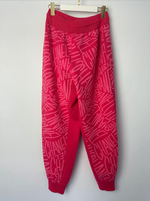 Chanel 21N Hot Pink Cashmere Joggers with Logo Details Size FR 40 (UK 12) RRP £2,370