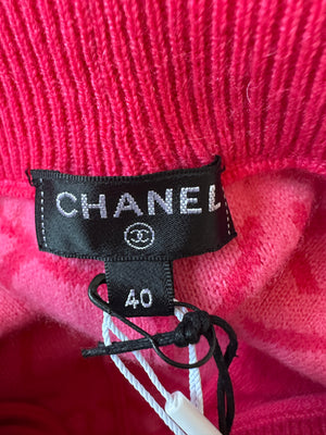 Chanel 21N Hot Pink Cashmere Joggers with Logo Details Size FR 40 (UK 12) RRP £2,370