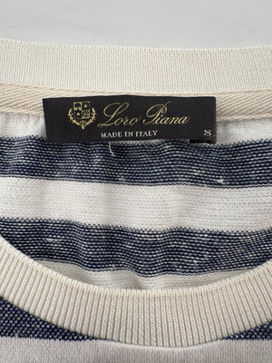 Loro Piana Blue Menswear Striped Short Sleeve T-Shirt Size S (UK 36)