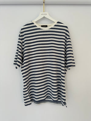 Loro Piana Blue Menswear Striped Short Sleeve T-Shirt Size S (UK 36)