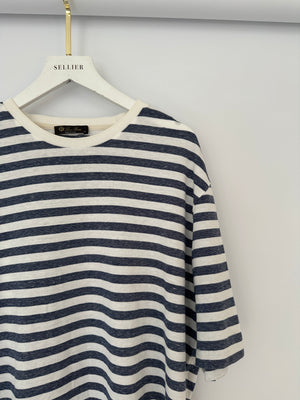 Loro Piana Blue Menswear Striped Short Sleeve T-Shirt Size S (UK 36)
