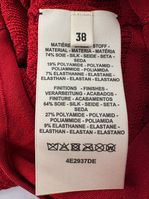 Hermès Red Knitted Wool Longsleeve T-Shirt Bodysuit Size FR 38 (UK 10)