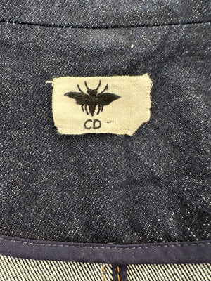 Christian Dior Navy Denim Long Sleeve Jacket with Military-Style Button Details Size FR 42 (UK 14)