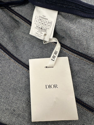 Christian Dior Navy Denim Long Sleeve Jacket with Military-Style Button Details Size FR 42 (UK 14)