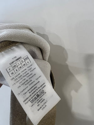 Christian Dior Gold Shimmery Straight-Leg Trouser Size FR 36 (UK 8)