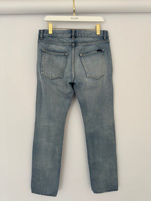 Saint Laurent Menswear Blue Wash Straight Leg Jeans Size 30