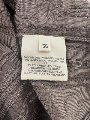 Hermès Brown Knitted Effet Kaleidoscope Short-Sleeve Sweater Size FR 36 (UK 8)