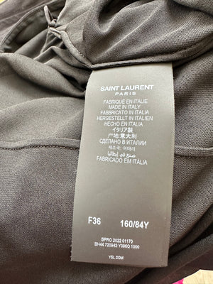 Saint Laurent Black Mesh Long Sleeved Bodysuit Size FR 36 (UK 8)