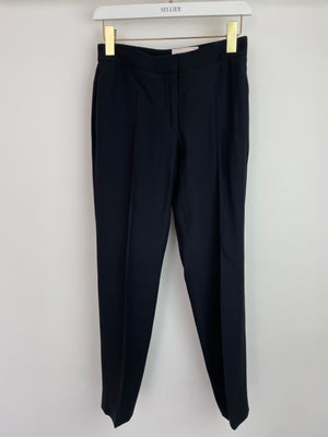 Alexander McQueen Black Tailored Blazer Jacket and Matching Trousers Set with Metallic Embroidery Detail Size IT 36 (UK 4)