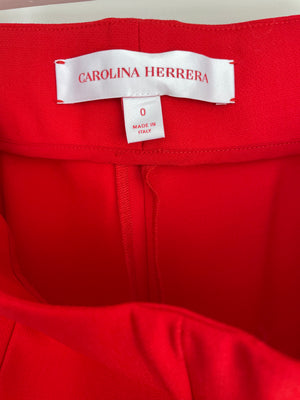 *CURRENT SEASON* Carolina Herrera Red Three Piece Trousers, Jacket and Blouse Set Size US 0 (UK 4)