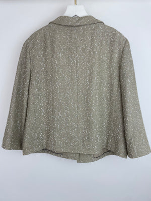 Chanel 99P Cream with Silver Thread Tweed Jacket Size FR 42 (UK 14)