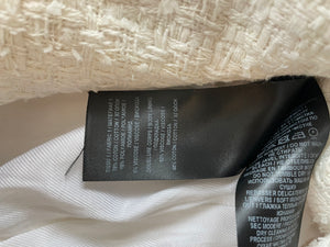 Balmain White Tweed Double Breasted Blazer with Gold Buttons Size FR 36 (UK 8)