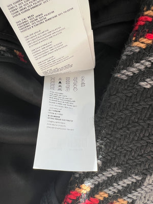 Miu Miu Grey, Black, Red, Camel Check Tweed Button Down Coat IT 38 (UK 6)