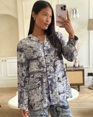 Christian Dior Navy Toile Du Jouy Two-Piece Set Size FR 34 (UK 6)
