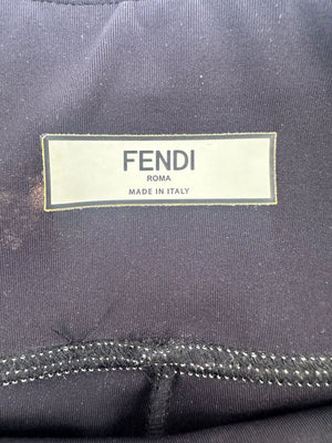 Fendi Black Legging with Logo Pattern IT 36 (UK 4)
