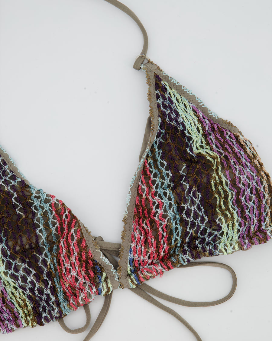 Missoni Mare Grey and Multi-Colour Crochet Bikini Set IT 46 (UK 14)