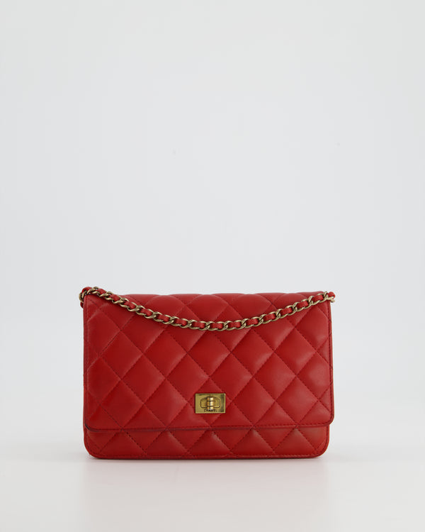 *FIRE PRICE* Chanel Red 2.55 Wallet on Chain in Lambskin Leather with Champagne Gold Hardware