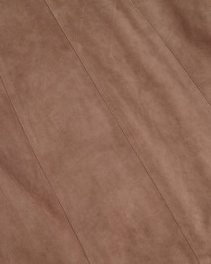 Brunello Cucinelli Nude Suede Short Sleeve Panelled Top with Zip Detail IT 42 (UK 10)