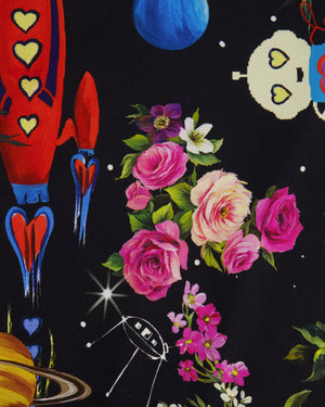 Dolce & Gabbana Black Silk Sleeveless Dress with Floral Prints Size IT 40 (UK 8)