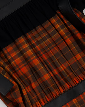 Louis Vuitton Red Check Top with Black Leather Detail Size FR 34 (UK 6)