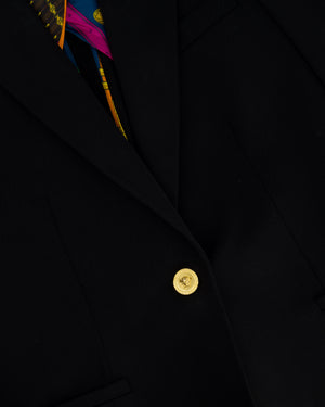 Versace Black and Multi Colour Chain Print Blazer and Blouse Set Size IT 40 (UK 8)