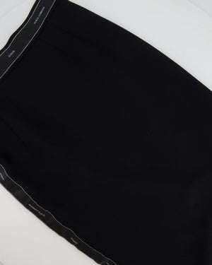 Dolce & Gabbana Black Wool Pencil Skirt with Logo Details Size IT 40 (UK 8) RRP £950