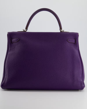 Hermès Kelly 35 Retourne Bag in Iris Togo Leather with Palladium Hardware