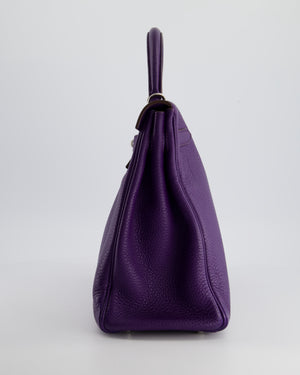 Hermès Kelly 35 Retourne Bag in Iris Togo Leather with Palladium Hardware