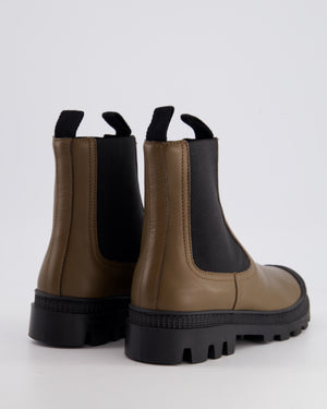 Loewe Khaki Green and Black Chelsea Ankle Boots Detail Size EU 36