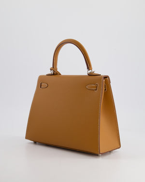 Hermès Kelly Bag 25 Sellier in Gold Epsom Leather with Palladium Hardware
