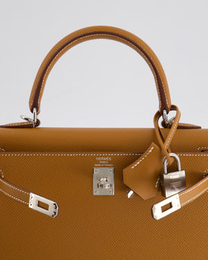 Hermès Kelly Bag 25 Sellier in Gold Epsom Leather with Palladium Hardware