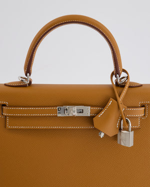 Hermès Kelly Bag 25 Sellier in Gold Epsom Leather with Palladium Hardware