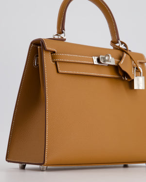Hermès Kelly Bag 25 Sellier in Gold Epsom Leather with Palladium Hardware