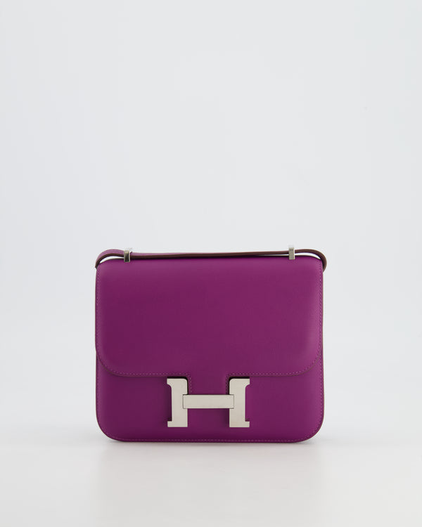 Hermès Mini Constance 18cm in Anemone Evercolor Leather with Palladium  Hardware