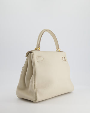 Hermès Kelly 28cm Retourne Bag in Craie Togo Leather with Gold Hardware