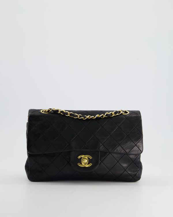 *FIRE PRICE* Chanel Vintage Black Small Double Flap Bag in Lambskin Leather with 24K Gold Hardware