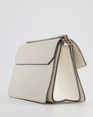 Givenchy White GV3 Quilted Shoulder Bag in Lambskin Leather with Silver Hardware