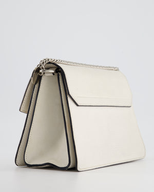 Givenchy White GV3 Quilted Shoulder Bag in Lambskin Leather with Silver Hardware