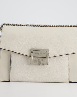 Givenchy White GV3 Quilted Shoulder Bag in Lambskin Leather with Silver Hardware
