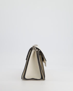 Givenchy White GV3 Quilted Shoulder Bag in Lambskin Leather with Silver Hardware