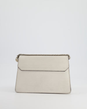 Givenchy White GV3 Quilted Shoulder Bag in Lambskin Leather with Silver Hardware