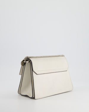 Givenchy White GV3 Quilted Shoulder Bag in Lambskin Leather with Silver Hardware