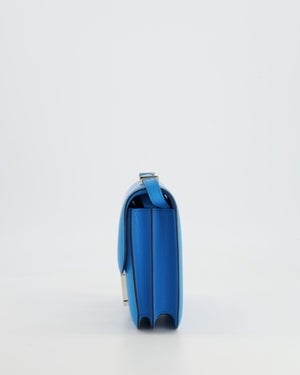 Hermès Constance III Mini 18cm Bag in Bleu Frida Chèvre Chamkila Leather with Palladium Hardware