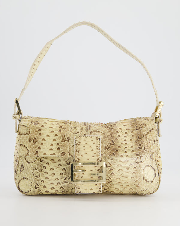 *COLLECTOR'S* Fendi Beige Python Baguette Bag with Silver Hardware