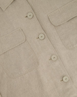 Max Mara Beige Linen Safari Shirt with Pocket Detail Size IT 40 (UK 8)