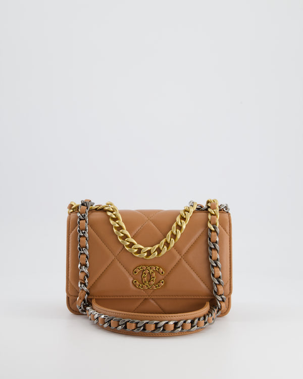 Chanel 19 Caramel Wallet on Chain in Lambskin with Mixed Hardware